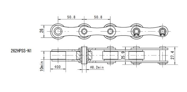 Stainless Steel Hollow Pin Chain